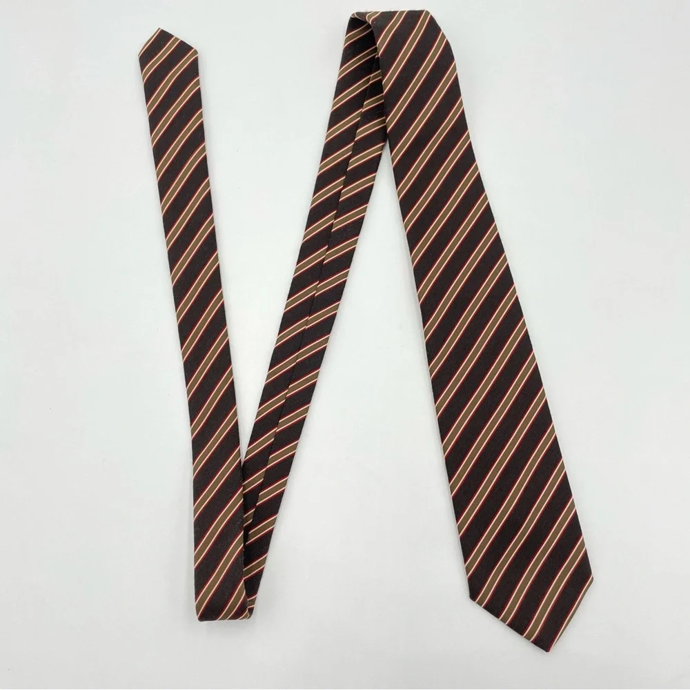 Vintage Nordstrom Tie Deadstock Boys 2.75” Width‎ Brown Stripes Children Kids